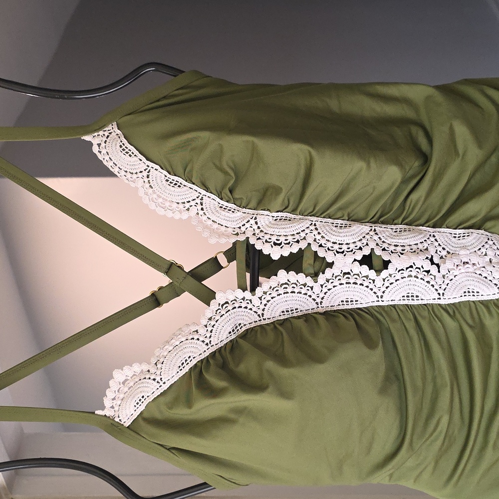 Time and Tru Olive Green Swimwear - Picture 2 of 5